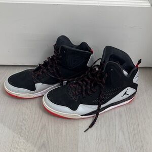 Air Jordan Black, White & Red High-Top Basketball Sneakers